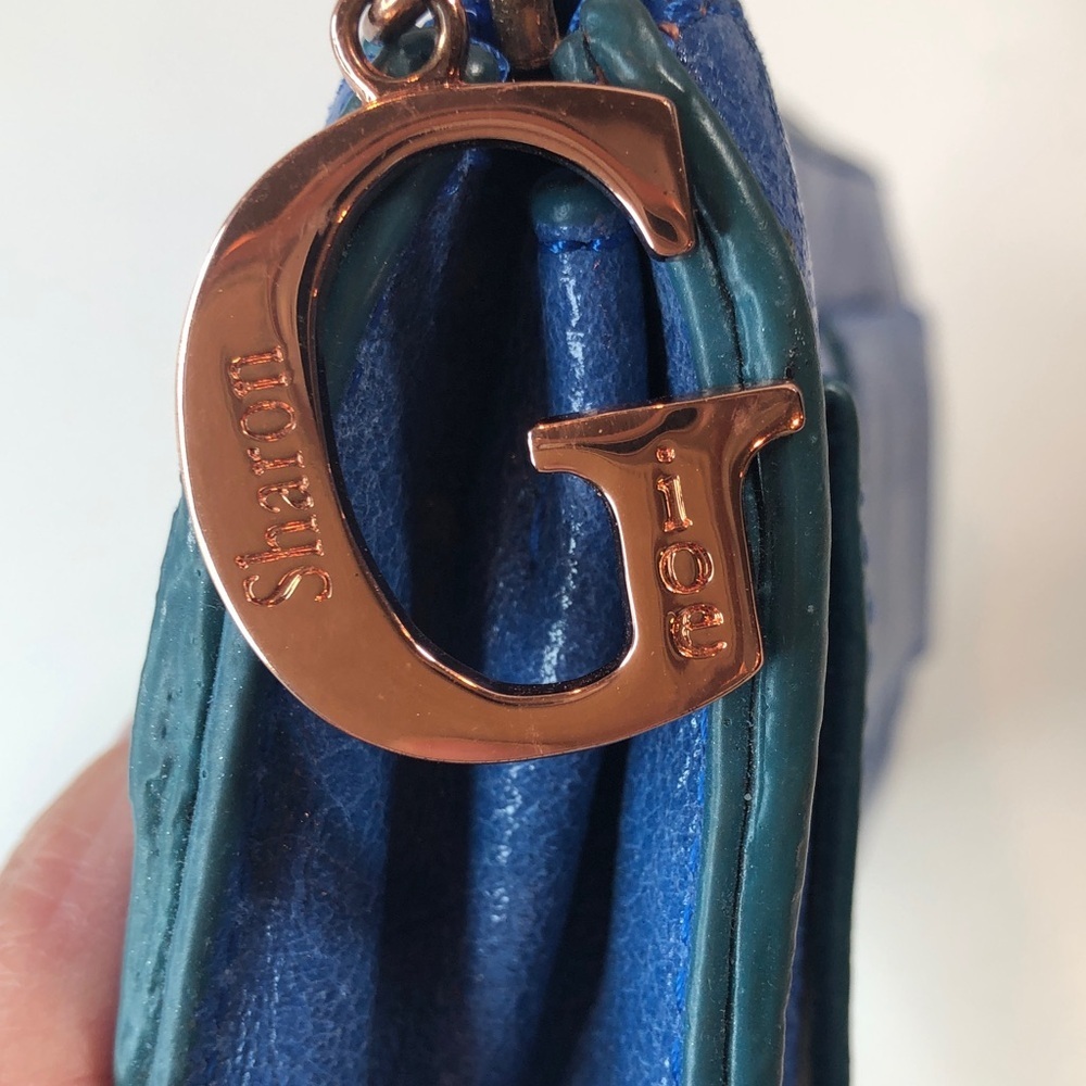 La Gioe di Toscana by Sharon Gioe Blue Leather Women's Wallet NEW - Picture 12 of 16